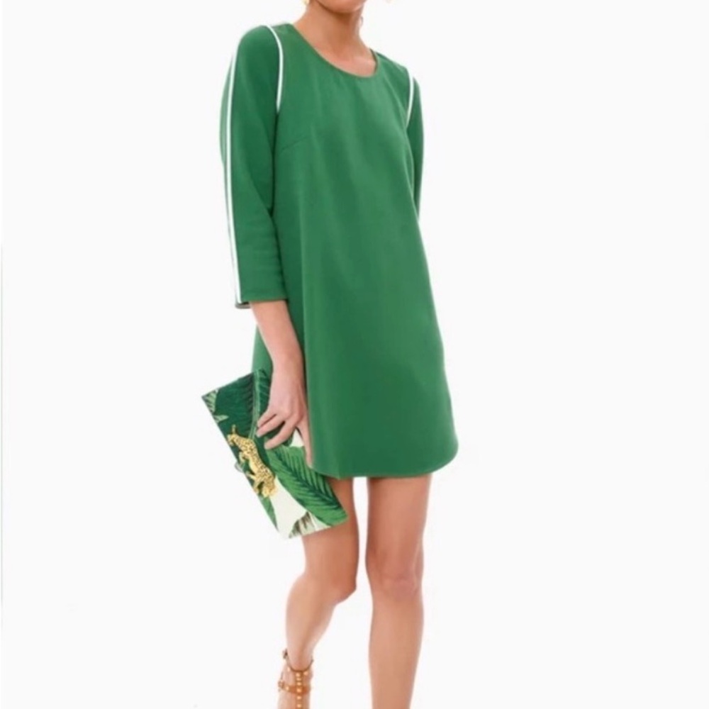 Tuckernuck Green Shift Dress with White Trim
